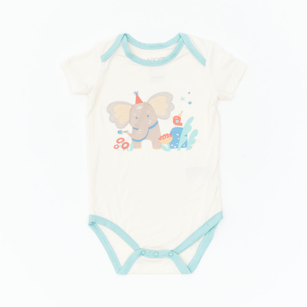 Not Too Big Safari Party Short Sleeve Bodysuit - 3 Pack