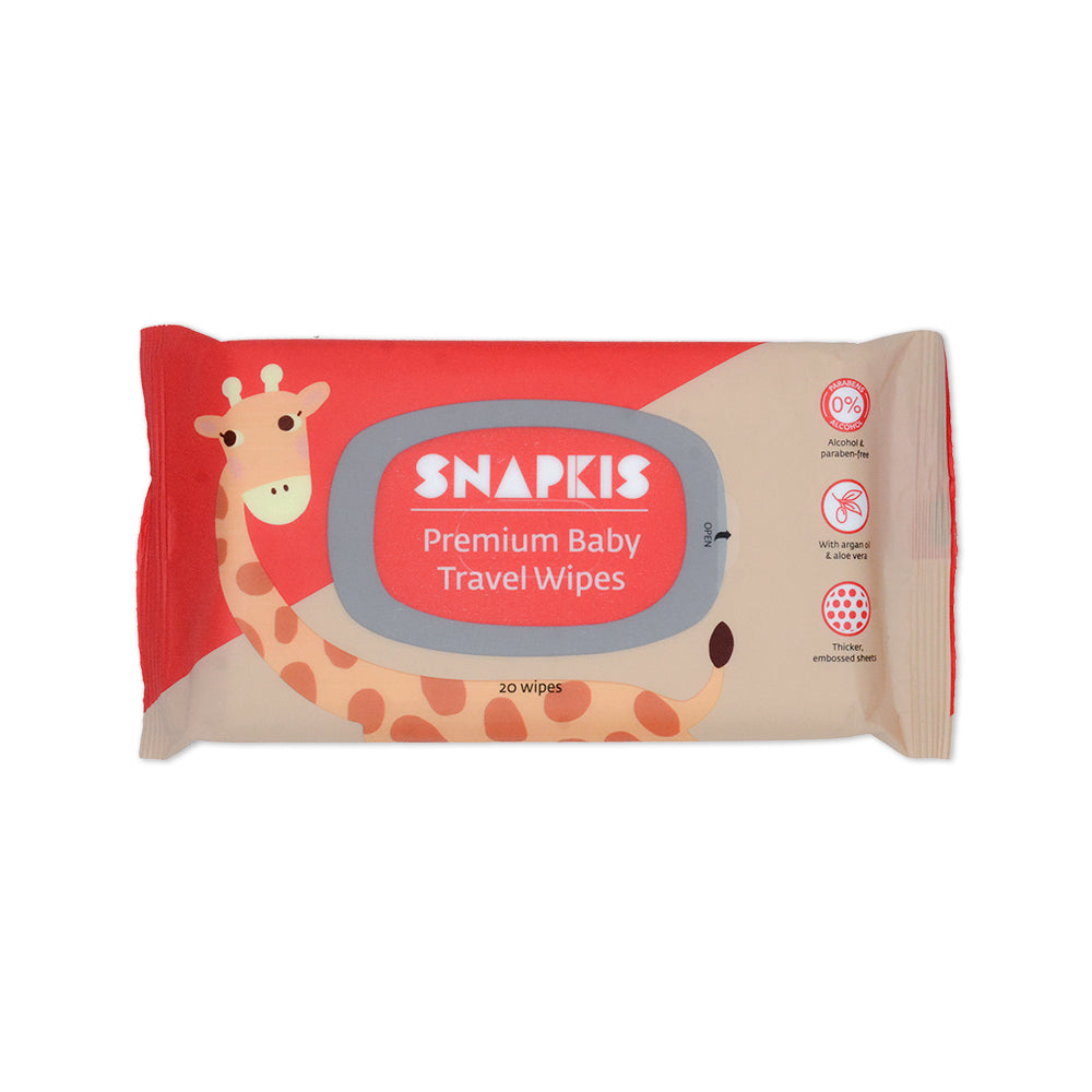 Snapkis Premium Baby Travel Wipes (20s)- 24pk Carton